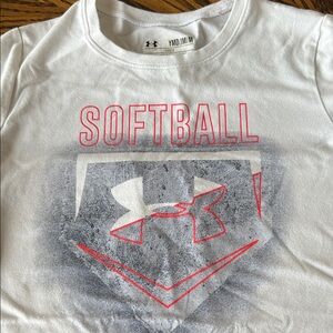 Under Armour Kids Softball Tee - White and Red